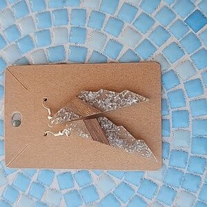 Boho wood and resin earrings